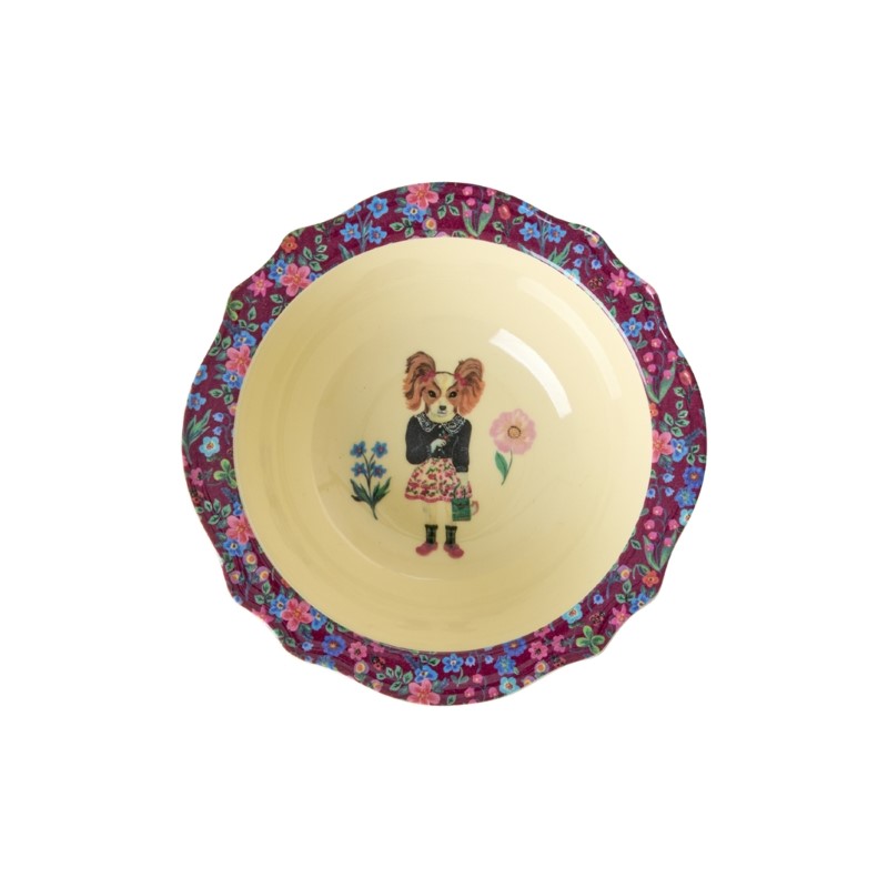 rice &  Nathalie Lete Melamine Vintage  Bowl / Bordeaux